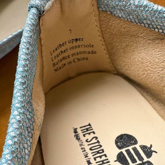 The Storehouse Flex in Aquamarine Pastel Blue Suede Leather Rainbow Sparkle - Picture 4 of 9